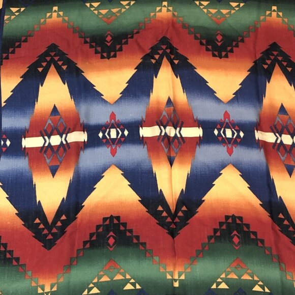 Vintage Ralph Lauren Wool Aztec Southwest Native Print Square Scarf Japan - Picture 3 of 13